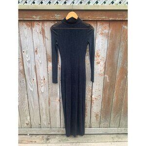 Sheer Sparkly Mink Pink Long Sleeve Dress